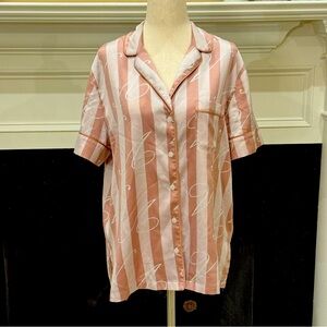 Victoria’s Secret Pink Satin Striped Pajama Top – Size Small